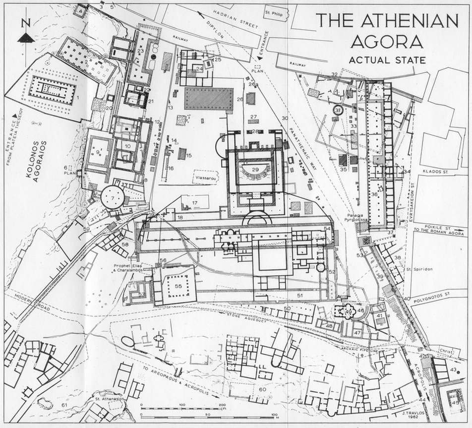 Map of the Athenian Agora site