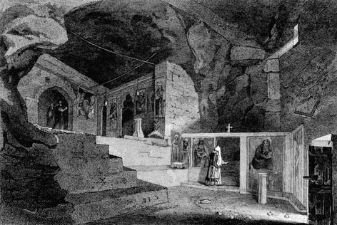 The cave sanctuary of Apollo and Pan under the North Slope of the Acropolis, turned into a Christian church of Panaghia Spilliotissa (the one of the Cave).