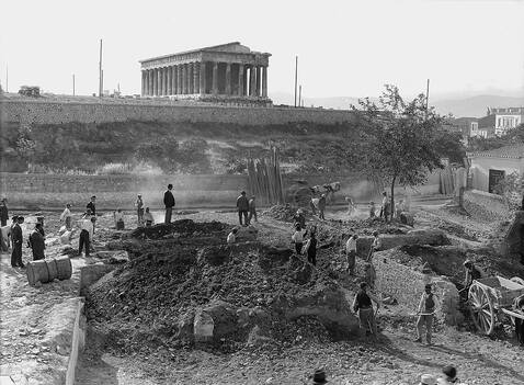 West side of the Agora, section Ε, on the afternoon of May 25, 1931, the first day of excavations in the section. Credit: ASCSA