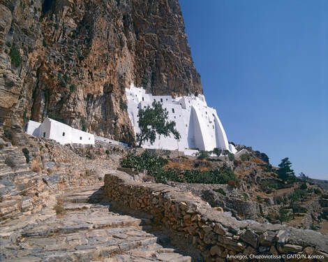 The monastery of Panagia Hozoviotissa, Amorgos. Photo courtesy of GNTO by N. Kontos.