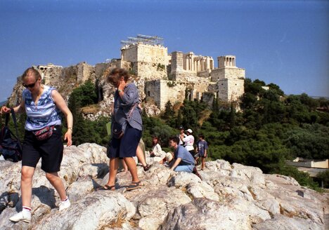 The view of the Acropolis of Athens from “Areopagus” by N Stjerna is licensed under CC BY 2.0