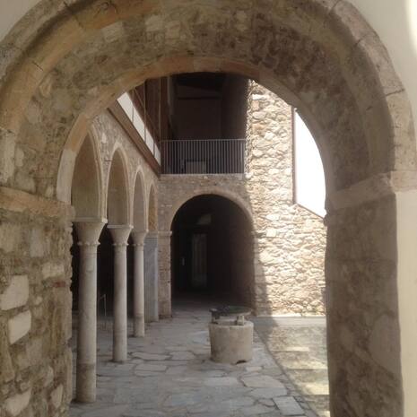 The courtyard, the house of Agia Filothei.