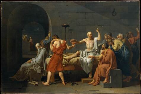 “The Death of Socrates” by Jacques Louis David (French, Paris 1748-1825 Brussels) via The Metropolitan Museum of Art is licensed under CC0 1.0
