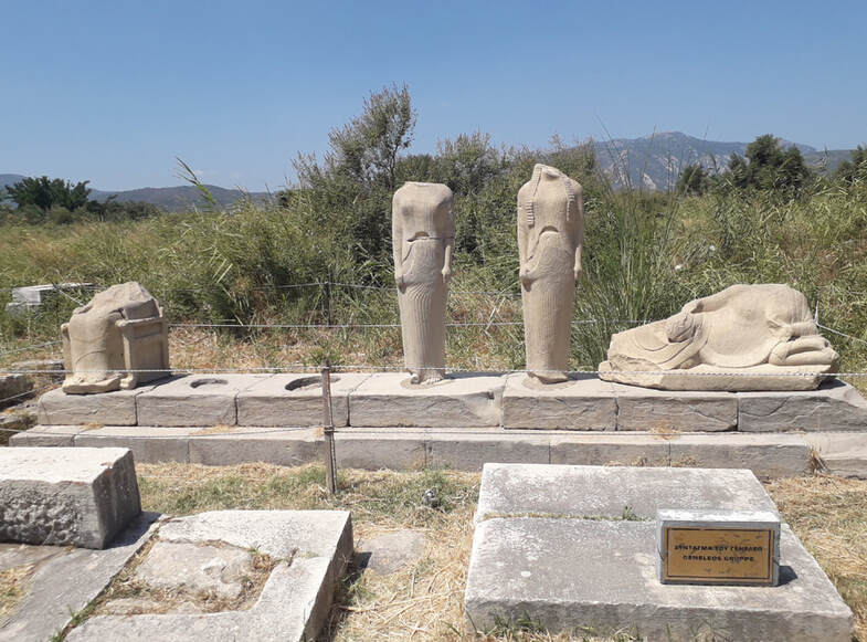 The statue group by sculptor Geneleos at Heraion, Samos. 