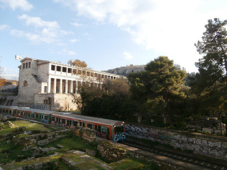 Stoa of Attalos, Athens, as seen from Adrianou Street.
