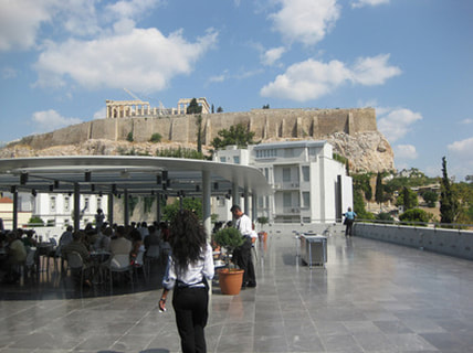 The rooftop Acropolis Museum restaurant.