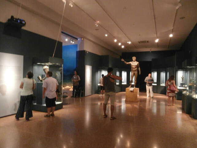 Exhibits from the Antikythera Shipwreck exhibition.