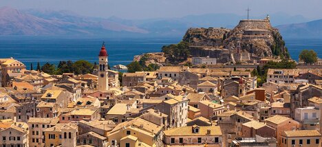 View of the town of Corfu.