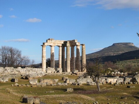 The restored Temple of Zeus at Nemea.
