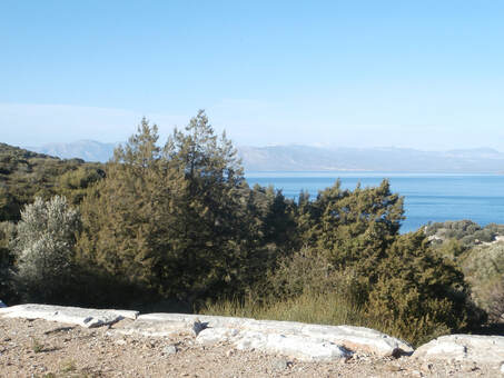 The view of the island of Euboia from Rhamnous.