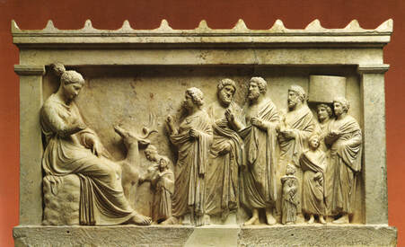 Votive relief to Artemis, 4th c. B.C., Vravrona Museum.
